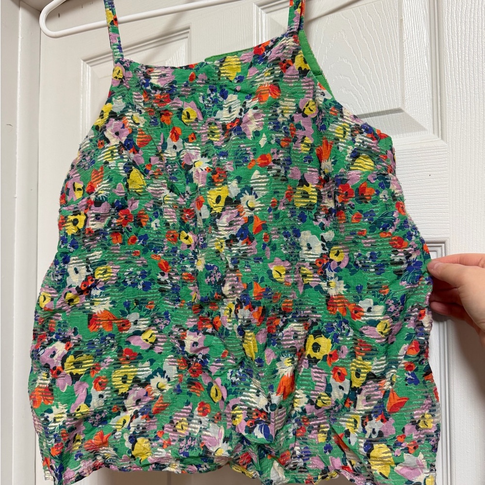 Maeve Anthropologie Quinn Textured Cami Green Size US 10 Boho